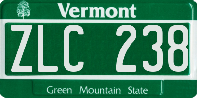 VT license plate ZLC238