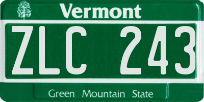 VT license plate ZLC243