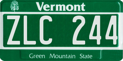 VT license plate ZLC244