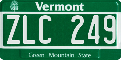 VT license plate ZLC249