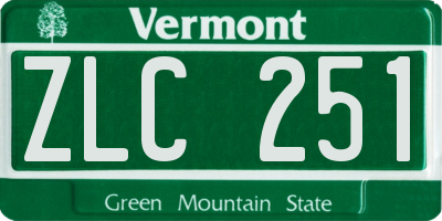 VT license plate ZLC251