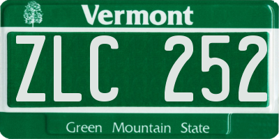 VT license plate ZLC252
