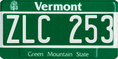 VT license plate ZLC253