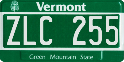 VT license plate ZLC255