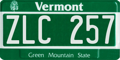 VT license plate ZLC257