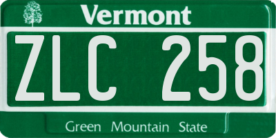 VT license plate ZLC258