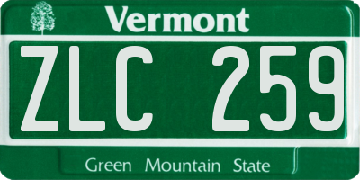 VT license plate ZLC259