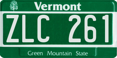 VT license plate ZLC261