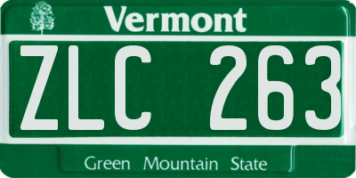 VT license plate ZLC263