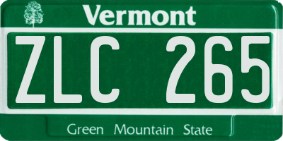 VT license plate ZLC265