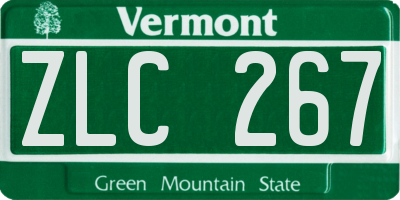 VT license plate ZLC267