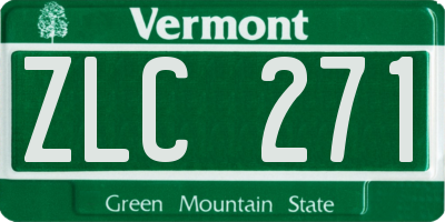 VT license plate ZLC271