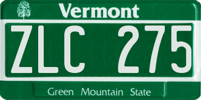 VT license plate ZLC275