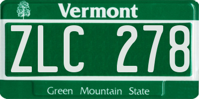 VT license plate ZLC278