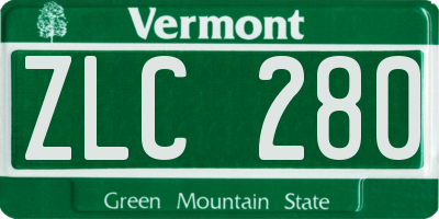 VT license plate ZLC280