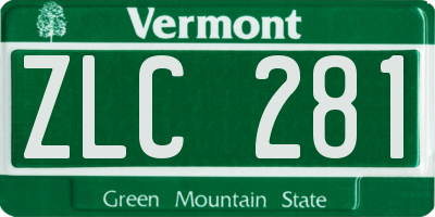 VT license plate ZLC281