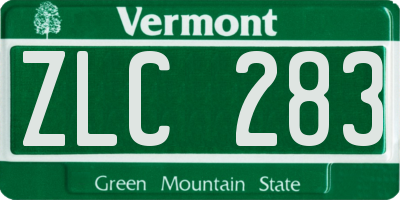 VT license plate ZLC283
