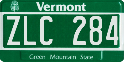 VT license plate ZLC284