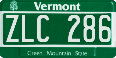 VT license plate ZLC286