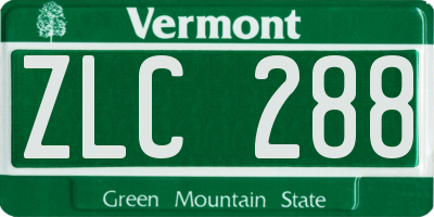 VT license plate ZLC288