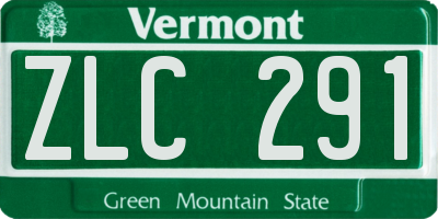 VT license plate ZLC291