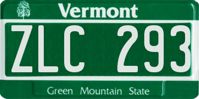 VT license plate ZLC293