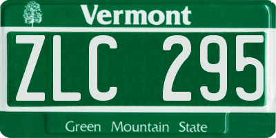 VT license plate ZLC295