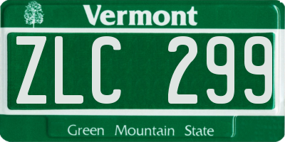 VT license plate ZLC299