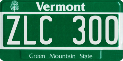 VT license plate ZLC300