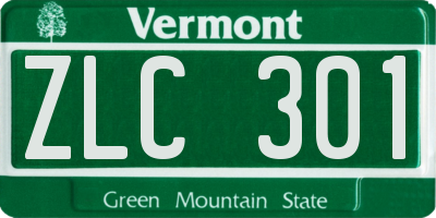 VT license plate ZLC301