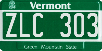 VT license plate ZLC303