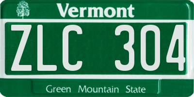 VT license plate ZLC304