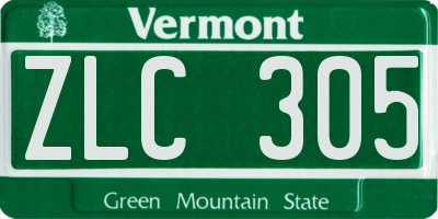 VT license plate ZLC305