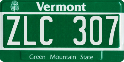 VT license plate ZLC307
