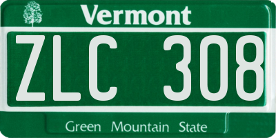 VT license plate ZLC308