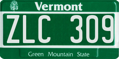 VT license plate ZLC309