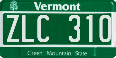 VT license plate ZLC310