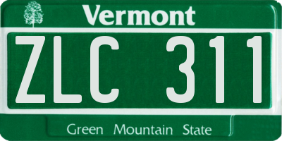 VT license plate ZLC311