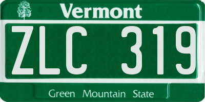 VT license plate ZLC319