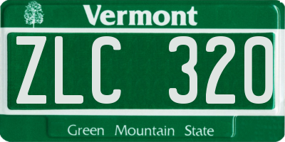 VT license plate ZLC320