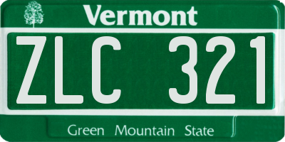 VT license plate ZLC321