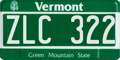 VT license plate ZLC322