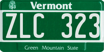 VT license plate ZLC323