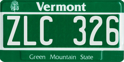 VT license plate ZLC326