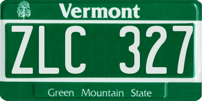 VT license plate ZLC327