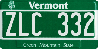 VT license plate ZLC332
