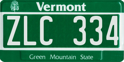 VT license plate ZLC334