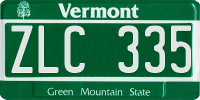 VT license plate ZLC335
