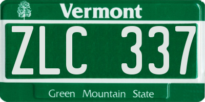 VT license plate ZLC337