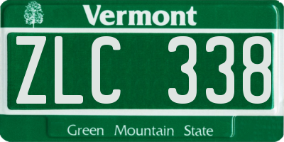 VT license plate ZLC338